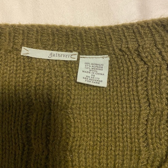 Guinevere green cropped alpaca / Marino wool sweater size XS Anthropology - Picture 10 of 10